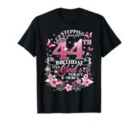 Womens Stepping Into My 44th Birthday with Grace & Faith T-Shirt
