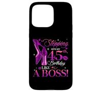 Womens Stepping Into My 45th Birthday 45 Year Old Bday Queen Coque pour iPhone 15 Pro Max