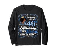 Womens Stepping Into My 46th Birthday With Grace & Faith Manche Longue