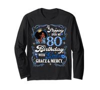 Womens Stepping Into My 80th Birthday With Grace & Faith Manche Longue
