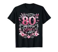 Womens Stepping Into My 80th Birthday with Grace & Faith T-Shirt