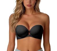 Women's Strapless Front Closure Push-Up Bra No Underwire Wireless Bras | Front Clasp Strapless Bra, Seamless Comfortable Padded Non Slip Tube Jelly Bras
