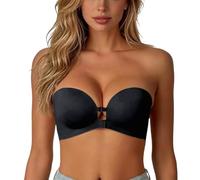 Women's Strapless Front Closure Push-Up Bra No Underwire Wireless Bras | Front Clasp Strapless Bra, Seamless Comfortable Padded Non Slip Tube Jelly Bras