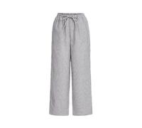Womens Striped Wide Leg Pants Elastic Waist Drawstring Casual Trousers (Black,S)