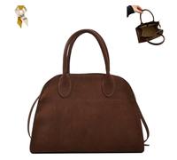 Women's Suede Purse Vintage Top Handle Bag,Large Suede Capacity Tote Bag,Casual Satchel Bags with Adjustable Strap (Coffee, Large)