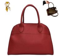 Women's Suede Purse Vintage Top Handle Bag,Large Suede Capacity Tote Bag,Casual Satchel Bags with Adjustable Strap (Red, Large)