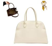 Women's Suede Purse Vintage Top Handle Bag,Large Suede Capacity Tote Bag,Casual Satchel Bags with Adjustable Strap (White, Large)