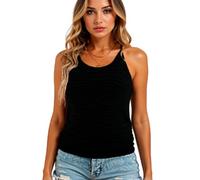 Women's Summer Ruched Tank Top Sleeveless Wave Stripe Camisole Casual Slim Fit Basic Tee Shirts for Ladies Girls Trendy Going Out Tops Fashion