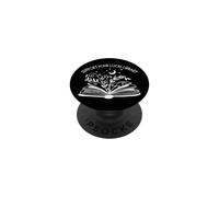 Womens Support Your Local Library Book Reading Books PopSockets PopGrip Adhésif