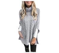 Womens Sweater Long Style Irregular Side Slit Hem Turtleneck Knitted Warm Soft Sweaters for Fall Casual Outdoor