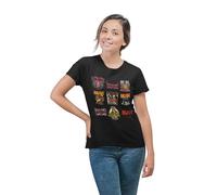 Women's T-Shirt AC/DC Patchwork Print, Noir, Size X-Large