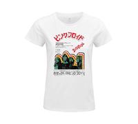 cotton division Legend Icon Officiel Pink Floyd imprimé T-Shirt pour Femme Col Ras du Cou Manches Courtes Coton Coupe régulière,Japan Color Band_Blanc,M