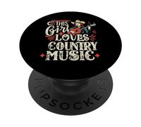 Womens This Girl Loves Country Music Vintage Concert Gifts PopSockets PopGrip Adhésif