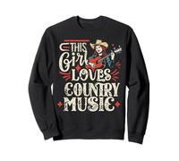Womens This Girl Loves Country Music Vintage Concert Gifts Sweatshirt