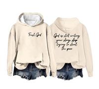Women's Trust God God Writing Your Story Print Casual over Women (Beige-a, M)