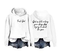 Women's Trust God God Writing Your Story Print Casual over Women (Blanc-a, XXL)