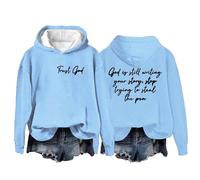 Women's Trust God God Writing Your Story Print Casual over Women (bleu ciel-a, XXL)