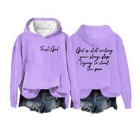 Women's Trust God God Writing Your Story Print Casual over Women (Violet-a, XXXXL)