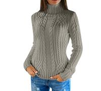Women's Turtleneck Sweater Femme, Chic Doux Coupe Classique Chaud Grande Taille Couleur Unie Manches Longues Elegant Mode Ample Hiver Confortable Léger Épaisse Elégant Pullover De Travail Sport
