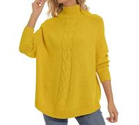 Women's Turtleneck Sweater Femme, Confortable Décontracté en Tricot Léger Mode Épaisse Manches Longues Grande Taille Ample Doux Elégant Chaud Coupe Classique Chic Hiver Pullover De Sport Travail