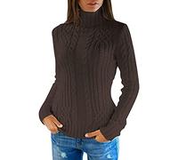 Women's Turtleneck Sweater Femme, Couleur Unie Léger Ample Mode Chaud Chic Hiver Doux Décontracté Manches Longues Elégant Épaisse en Tricot Coupe Classique Elegant Pullover De Travail Sport