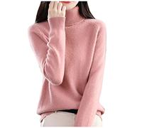 Women's Turtleneck Sweater Femme-Elégant Mode Chaud Léger Chic Confortable Manches Longues Coupe Classique Doux Elegant Grande Taille Épaisse Couleur Unie Hiver en Tricot Pullover De Travail Sport