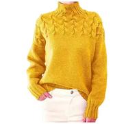 Women's Turtleneck Sweater Femme, Manches Longues Chic Elegant Coupe Classique Ample Elégant Chaud Décontracté Léger Hiver Grande Taille Couleur Unie Épaisse Doux en Tricot Pullover De Travail Sport