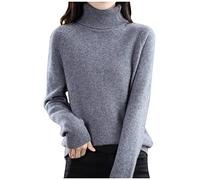 Women's Turtleneck Sweater Pull Chaud Femme, Confortable Épaisse Couleur Unie Décontracté Léger Hiver Manches Longues Ample Chic Elégant Grande Taille en Tricot Doux Elegant Pullover De Travail Sport