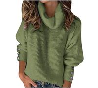 Women's Turtleneck Sweater Pull Chaud Femme-en Tricot Elegant Épaisse Décontracté Couleur Unie Hiver Chic Elégant Mode Confortable Coupe Classique Grande Taille Léger Ample Pullover De Travail Sport
