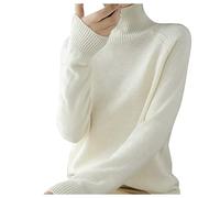 Women's Turtleneck Sweater Pull Chaud Femme, Hiver Grande Taille Léger Mode Elégant Doux en Tricot Décontracté Épaisse Confortable Chic Manches Longues Coupe Classique Ample Pullover De Sport Travail