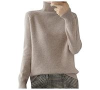 Women's Turtleneck Sweater Pull Doux Femme, Coupe Classique Elegant Grande Taille Décontracté Hiver Épaisse Ample Manches Longues Elégant Couleur Unie Chaud Mode Léger Chic Pullover De Sport Travail
