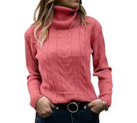 Women's Turtleneck Sweater Pull Doux Femme, Hiver Mode En Tricot Chaud Chic Couleur Unie Coupe Classique Elégant Épaisse Léger Confortable Ample Grande Taille Manches Longues Pullover De Sport Travail