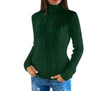Women's Turtleneck Sweater Pull Grande Taille Femme, Confortable Ample en Tricot Hiver Chaud Mode Léger Chic Elegant Elégant Décontracté Couleur Unie Épaisse Manches Longues Pullover De Sport Travail