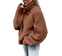 Women's Turtleneck Sweater Pull Grande Taille Femme, Doux Mode Hiver Elegant Ample Léger Décontracté Confortable Couleur Unie Elégant Chic Épaisse Coupe Classique Chaud Pullover De Travail Sport