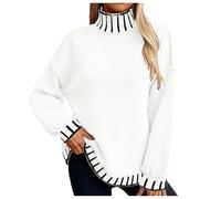 Women's Turtleneck Sweater Sweat Femme, Ample Mode Hiver Elegant Léger Confortable Couleur Unie Elégant Épaisse en Tricot Coupe Classique Décontracté Chic Grande Taille Doux Pullover De Travail Sport