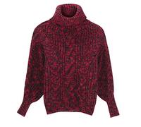 Women's Turtleneck Sweater Sweat Femme, Mode Elegant en Tricot Léger Coupe Classique Ample Manches Longues Elégant Chaud Couleur Unie Hiver Doux Chic Décontracté Épaisse Pullover De Travail Sport