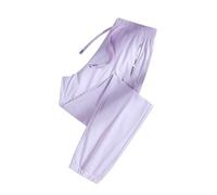 Women's Ultra Stretch Ice Silk Comfort Casual Pants - Ice Silk Pants, Comfortable High-Waisted Active Trousers (Light Purple - Jogger,0X)