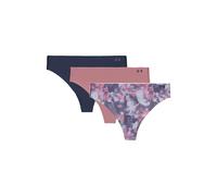 Women's Under Armour Underwear Pure Stretch No Show Thong Pant, 3 Pack Print/Solid