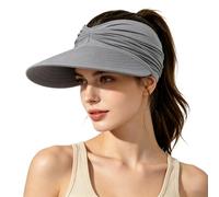 Women's UPF 50+ UV Protection Sun Visor Hat Foldable Lightweight Quick-Dry Wide Brim Caps for Outdoor Sport (Dark Gray,Taille Unique)