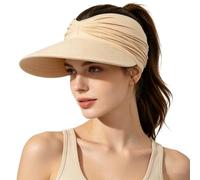 Women's UPF 50+ UV Protection Sun Visor Hat Foldable Lightweight Quick-Dry Wide Brim Caps for Outdoor Sport (Camel,Taille Unique)
