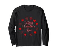 Womens Valentine's Day Love Heart Printed Casual Graphic Art Manche Longue