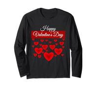 Womens Valentine's Day Love Heart Printed Casual Graphic Art Manche Longue