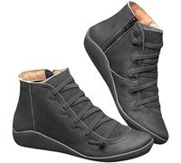 Women's Vintage Ankle Boots,Arch Support Shoes with Side Zipper,Premium Confortable Orthopedic Ankle Boots (Vintage, Grey, Adulte, Femme, 38, Numérique, Système Taille Chaussures EU, Moyen)