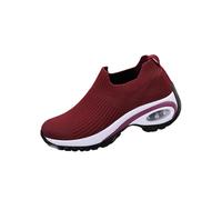 Womens Walking Sock Sneakers for Women-Lightweight Slip-on Sports Shoes for Work, Gym, Travel (Brown Red,37)