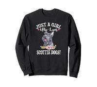 Womens Watercolor Just A Girl Who Loves Scottie Dogs Lover Sweatshirt