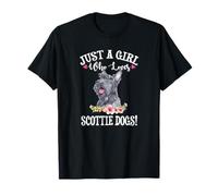 Womens Watercolor Just A Girl Who Loves Scottie Dogs Lover T-Shirt