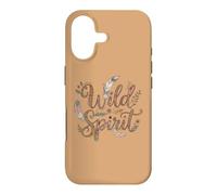 Women's Wild Spirit Boho Feather Floral Typography Coque pour iPhone 17