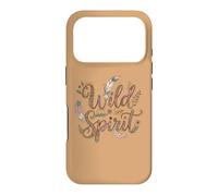 Women's Wild Spirit Boho Feather Floral Typography Coque pour iPhone 17 Pro