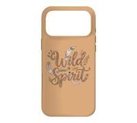 Women's Wild Spirit Boho Feather Floral Typography Coque pour iPhone 17 Pro Max