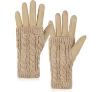 Women's Winter Gloves, 2 In 1 Thermal Gloves Touch Screens, Elegant Warm Gloves With Removable Fingerless Gloves